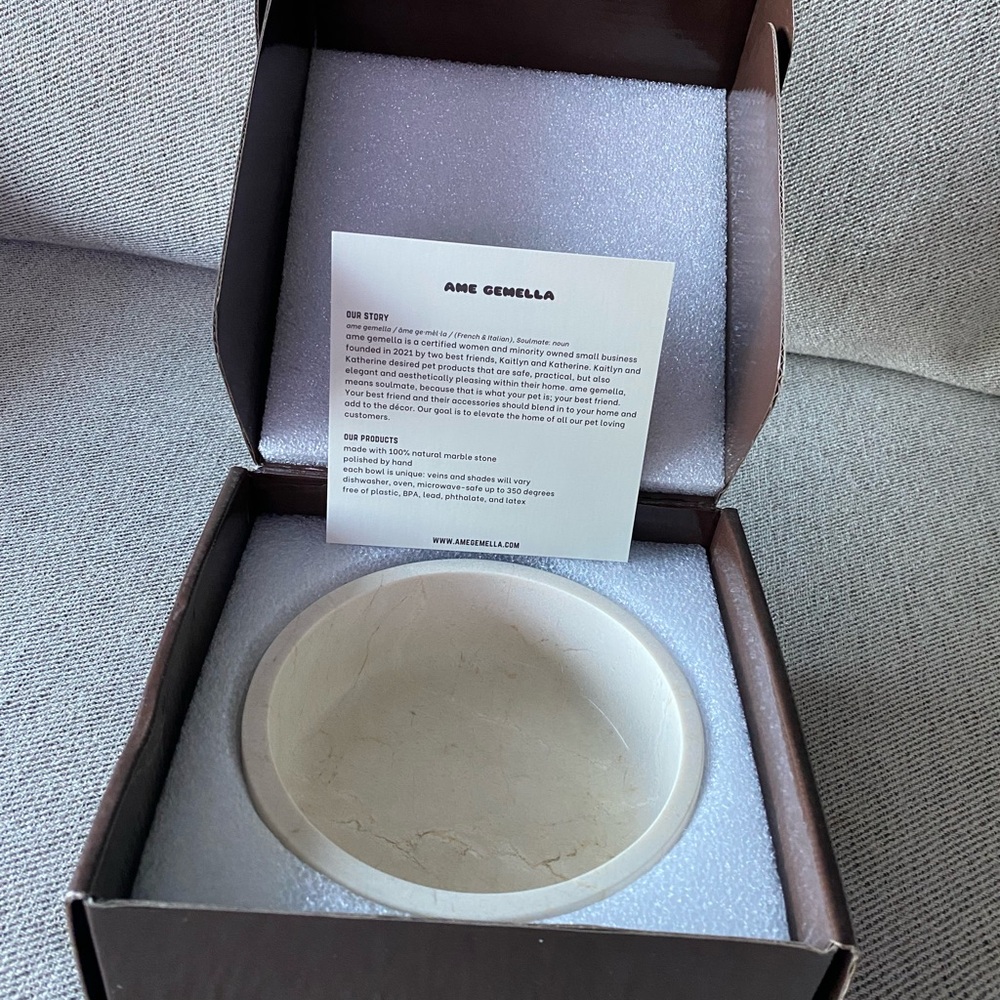 Luxury marble dog bowl